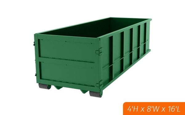 15-yard dumpsters have weight restrictions which vary by rental company and location